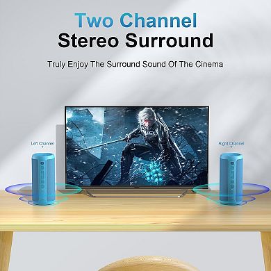 Wireless Portable Bluetooth Speaker, IPX7 Waterproof, Dustproof and Rustproof, Powerful 24W Sound