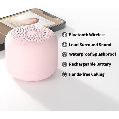 Portable Bluetooth Speakers with Strap Easy To Carry, Wireless IPX5 Waterproof Mini Speaker