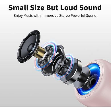 Portable Bluetooth Speakers with Strap Easy To Carry, Wireless IPX5 Waterproof Mini Speaker