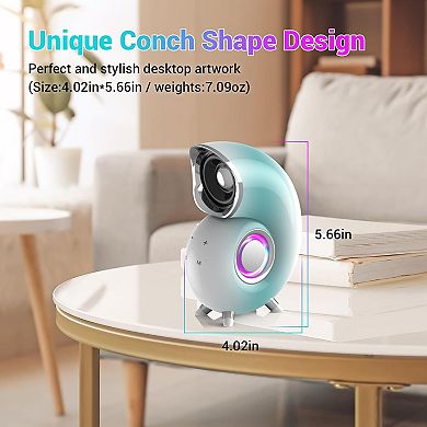 Conch Shape Portable Bluetooth Speaker Wireless,Stylish and Touchscreen Control Bluetooth Stereo