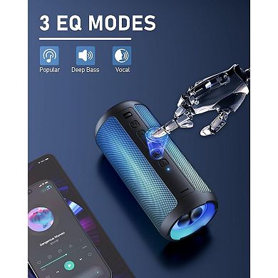 Portable Wireless Speaker with Cool Dynamic LED Lights, Bluetooth Speakers, IPX6 Waterproof