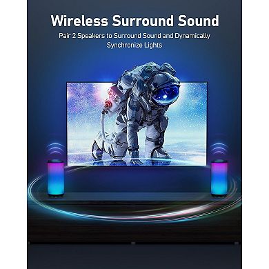 Portable Wireless Speaker with Cool Dynamic LED Lights, Bluetooth Speakers, IPX6 Waterproof