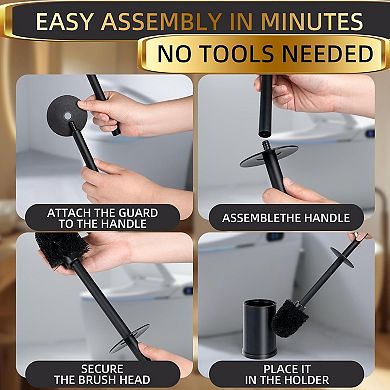 Stainless Steel Toilet Brush with Holder for Easy Cleaning