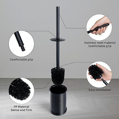 Stainless Steel Toilet Brush with Holder for Easy Cleaning
