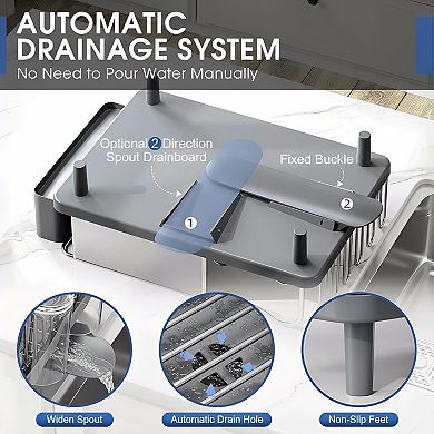 Stainless Steel Dish Drying Rack Large Capacity with Drain Board