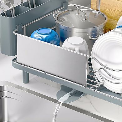 Stainless Steel Dish Drying Rack Large Capacity with Drain Board