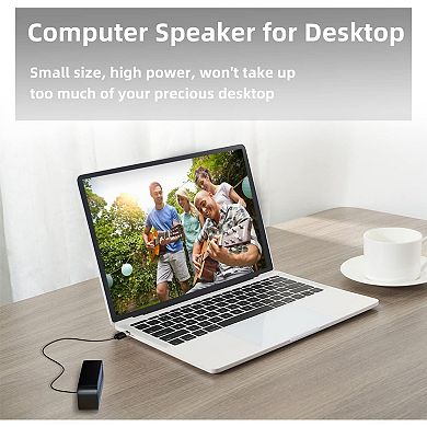 USB Soundbar for Windows, macOS, USB-C Devices - Slim, Crisp Stereo