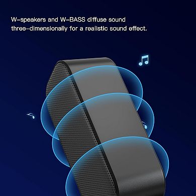 USB Soundbar for Windows, macOS, USB-C Devices - Slim, Crisp Stereo