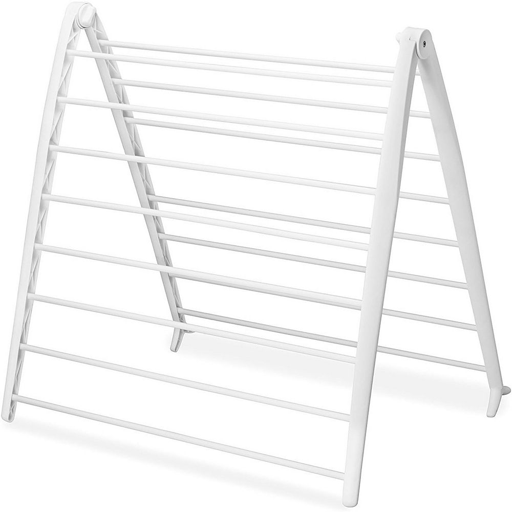 Folding Drying Rack White, Freestanding Indoor Space-Saving Compact Design