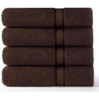 Ultra Soft 30x54 Chocolate Bath Towels - 4 Pack, 580 GSM Cotton