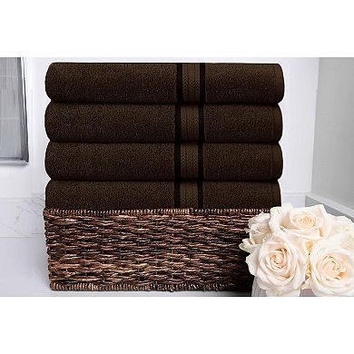Ultra Soft 30x54 Chocolate Bath Towels - 4 Pack, 580 GSM Cotton