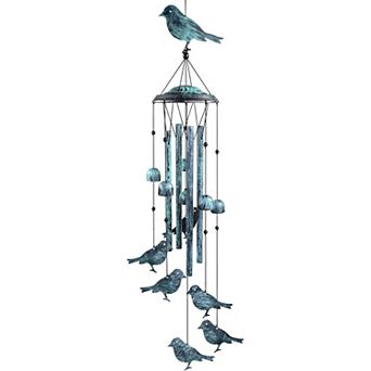 Bird Wind Chimes Outdoor 4 Large Aluminum Tubes, with S Hook for Garden Patio Decor