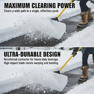 24" Wide Snow Pusher, Durable Blade for Easy Snow Removal