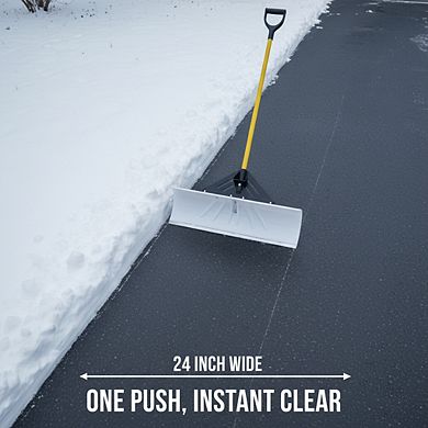 24" Wide Snow Pusher, Durable Blade for Easy Snow Removal