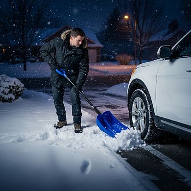 Auto Emergency Snow Shovel with Extendable Handle, Compact for Car Storage