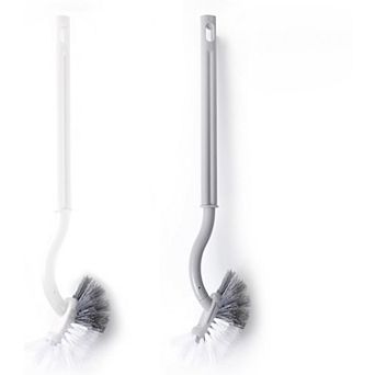 2 pc Curved Toilet Bowl Brushes for Deep Cleaning