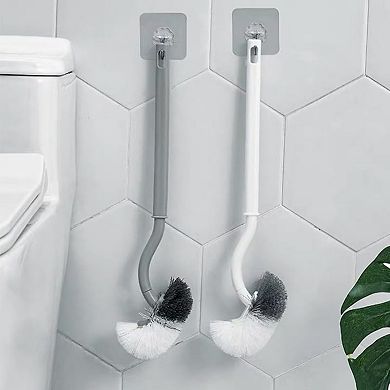 2Pcs Curved Toilet Bowl Brushes for Deep Cleaning