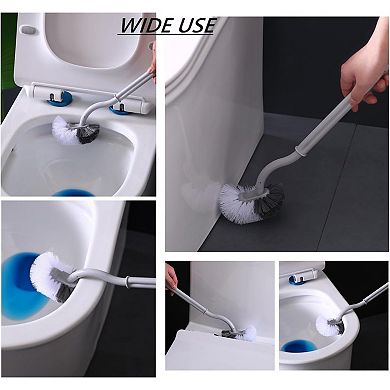 2Pcs Curved Toilet Bowl Brushes for Deep Cleaning