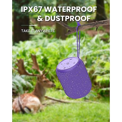 Bluetooth Speakers,Portable Wireless Speaker with 15W Stereo Sound, IPX6 Waterproof Shower Speaker