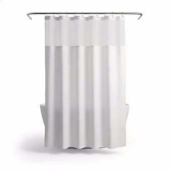 Waffle Weave Shower Curtain Set with Liner & Hooks, Hotel Style 71x72 White