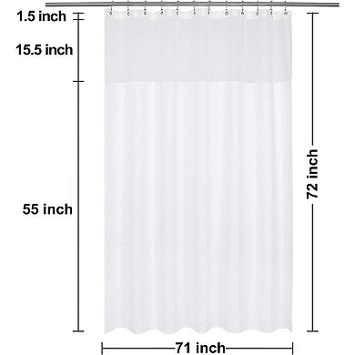 Waffle Weave Shower Curtain Set with Liner & Hooks, Hotel Style 71x72 White
