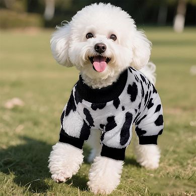 Soft Cow Print Dog Pajamas for Indoor/Outdoor Use