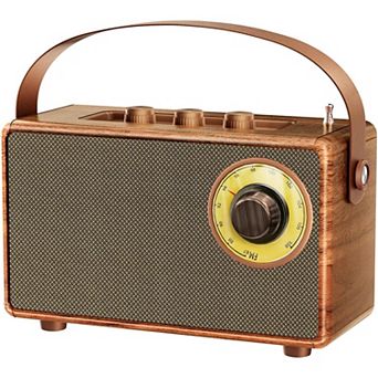Portable Retro Speaker Bluetooth Radio Vintage Decor with FM Radio Rich Bass Bluetooth Speakers