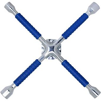 Universal Heavy Duty 4-Way Tire Iron 16 Inch, Non-Slip Lug Wrench for Vehicles