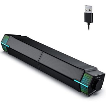 Bluetooth Computer Speakers for PC Desktop Monitor, Gaming PC Sound Bar - Wired USB-Powered