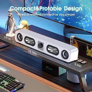 Computer Speakers, HiFi Sound Quality Computer Sound Bar,Wired USB-Powered Sound-bar