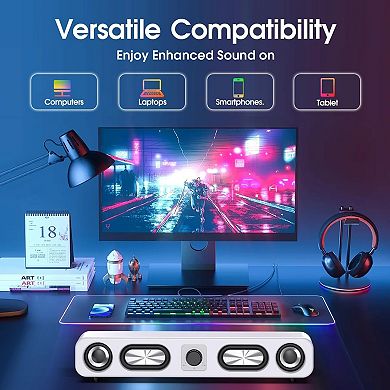 Computer Speakers, HiFi Sound Quality Computer Sound Bar,Wired USB-Powered Sound-bar