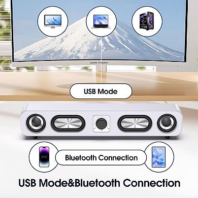 Computer Speakers, HiFi Sound Quality Computer Sound Bar,Wired USB-Powered Sound-bar