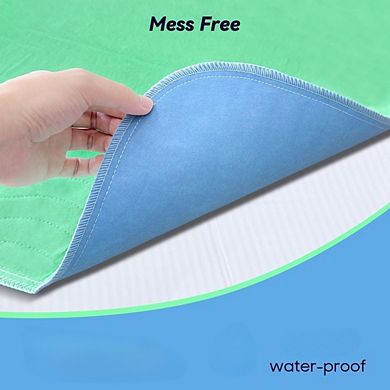 Great Ambitions 4-Pack 36"x36" Heavy Absorbency Washable Underpads, Waterproof & Reusable, Green