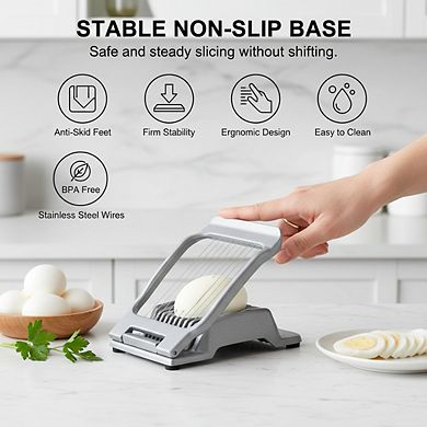 Stainless Steel Wire Egg Slicer, Multipurpose Grey Kitchen Tool
