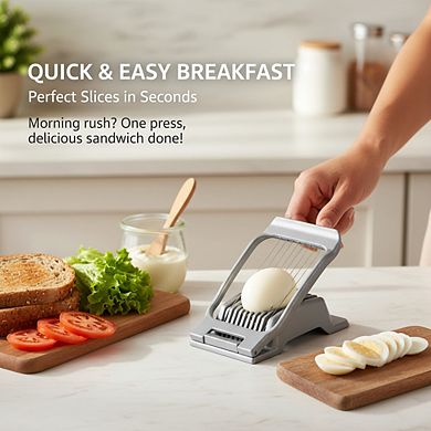Stainless Steel Wire Egg Slicer, Multipurpose Grey Kitchen Tool
