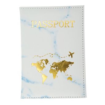 Marble Pattern Map Passport Holder 1 pc