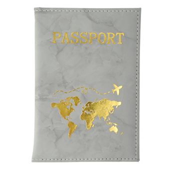 Marble Pattern Map Passport Holder 1 pc