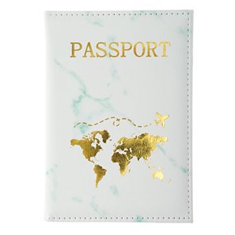 Marble Pattern Map Passport Holder 1 pc