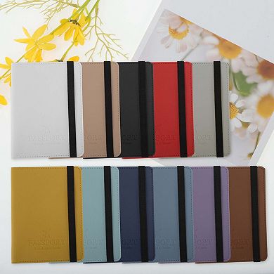 Simple Elastic Strap Passport Holder 1 Pc 5.83"x4.33"x0.28"
