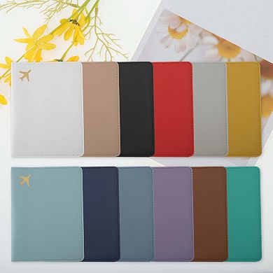 Gold-stamped Airplane Pattern Passport Holder 1 Pc 5.51"x4.13"x0.28"