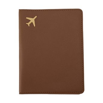 Gold-stamped Airplane Pattern Passport Holder 1 pc 5.51"x4.13"x0.28"