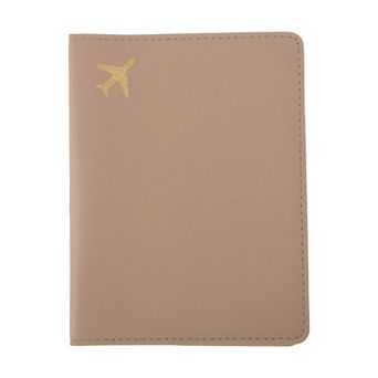 Gold-stamped Airplane Pattern Passport Holder 1 pc 5.51"x4.13"x0.28"