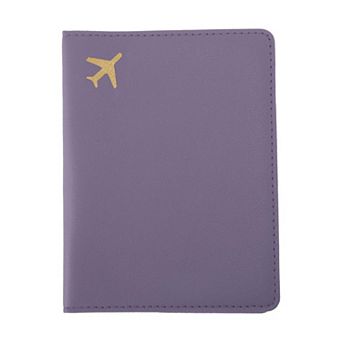Gold-stamped Airplane Pattern Passport Holder 1 pc 5.51"x4.13"x0.28"