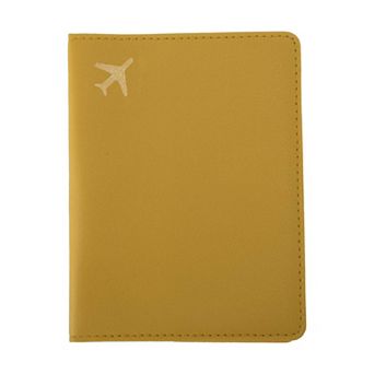 Gold-stamped Airplane Pattern Passport Holder 1 pc 5.51"x4.13"x0.28"