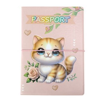 Tabby Cat Passport Holder Pink 1 pc