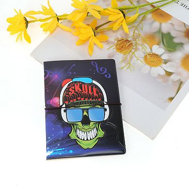 Headphones & Music Passport Holder Black Purple 1 Pc