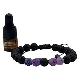 Aromatherapy Bracelet Set w 1 ml Lavender EO - Gift Boxed
