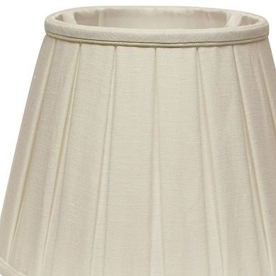 Slant Linen Box Pleat Softback Lampshade Washer Fitter White
