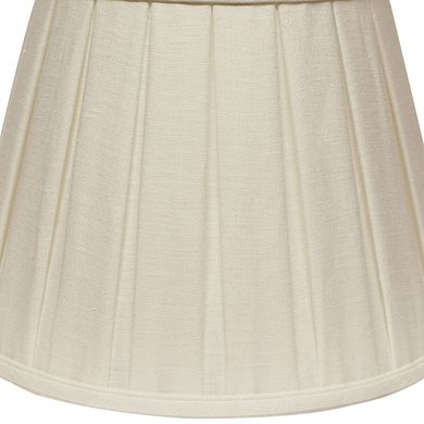 Slant Linen Box Pleat Softback Lampshade Washer Fitter White
