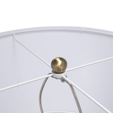 White Marble Cube Table Lamp with Gold Base and Body (Lamp Shade Assembly Required)